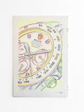 Neon Time — Daytona II, original ink and neon colored pencil artwork by Francesca Perona, three-quarter view
