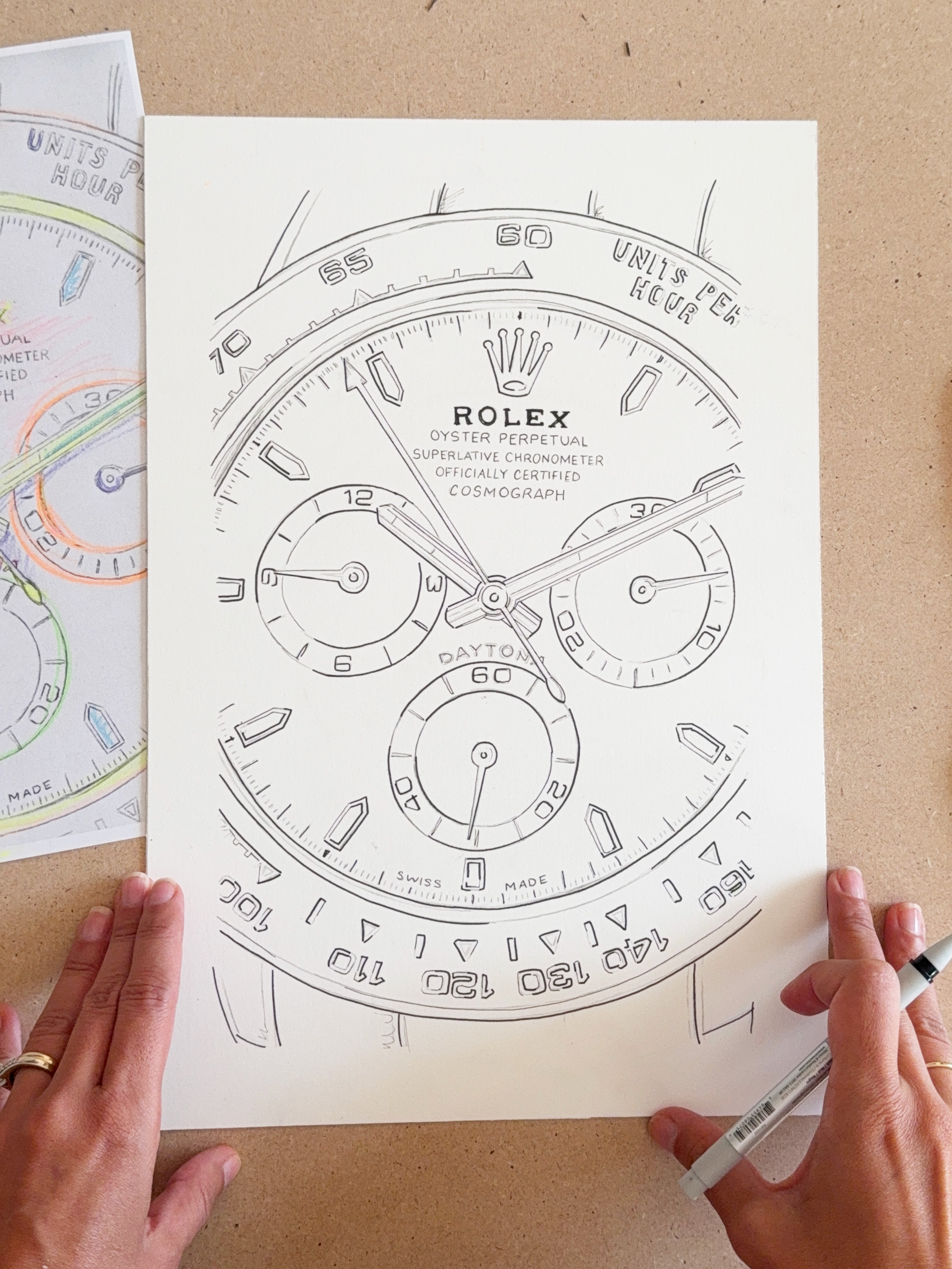 Neon Time — Daytona III, preparatory sketch (work in progress) by Francesca Perona