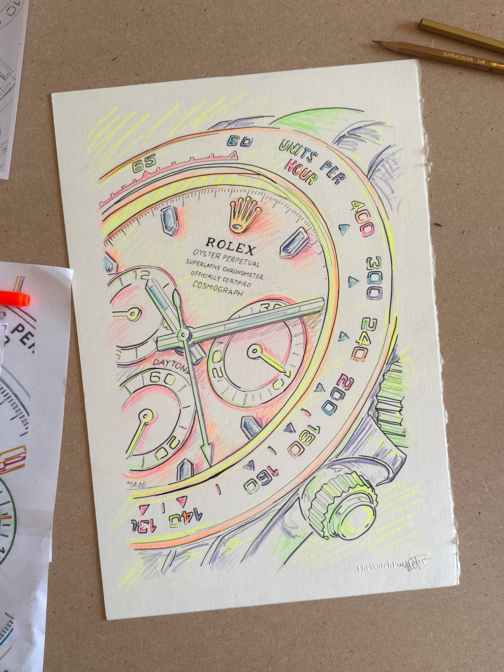 Neon Time — Daytona II, preparatory colour study (work in progress) by Francesca Perona